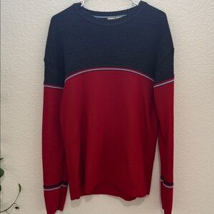 Men’s Colorblock Sweater Red Gray, Size L, Good Condition